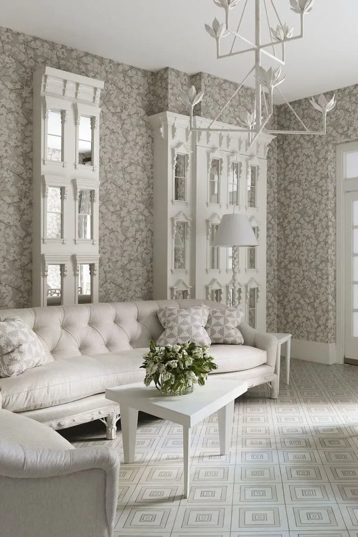 Hotel hallway wallpaper installation